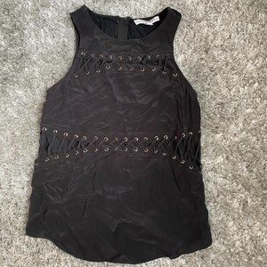 Chelsea and Walker black crossed blouse